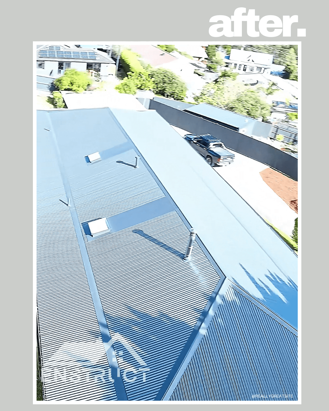 After roof replacement - Colorbond steel finish